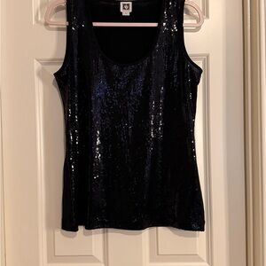 Anne Klein Midnight Sequin Tank Top